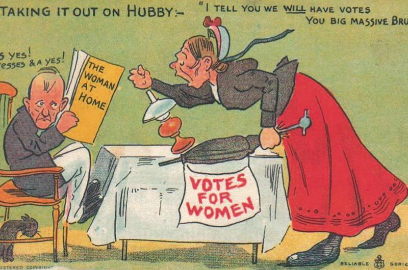 Illustration for article titled Old Cartoon Depicts Suffragettes as Saw-Toothed Crones